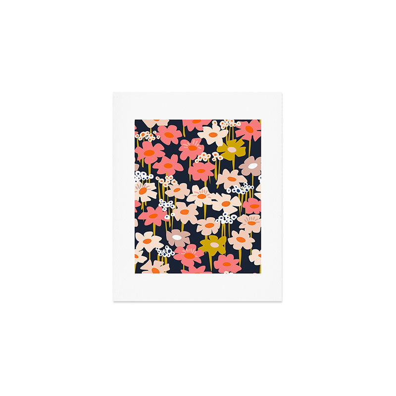 Groovy Flowers retro pattern Art Print Gallery Image 1