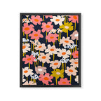Groovy Flowers retro pattern Framed Canvas Print Gallery Image 6