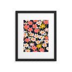 Groovy Flowers retro pattern Framed Art Print Gallery Image 5