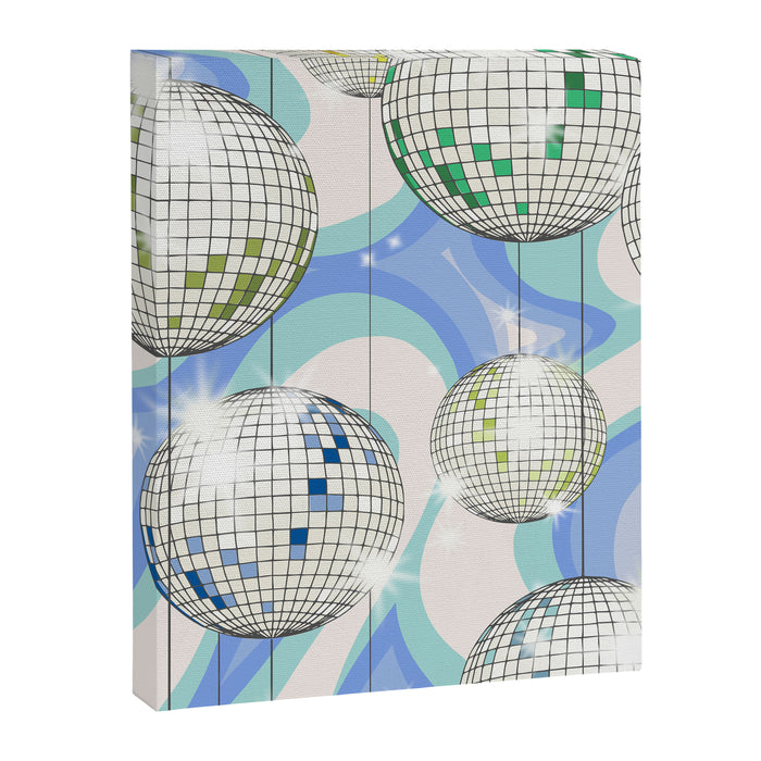 Groovy Party disco ball blue Canvas Print Gallery Image 1