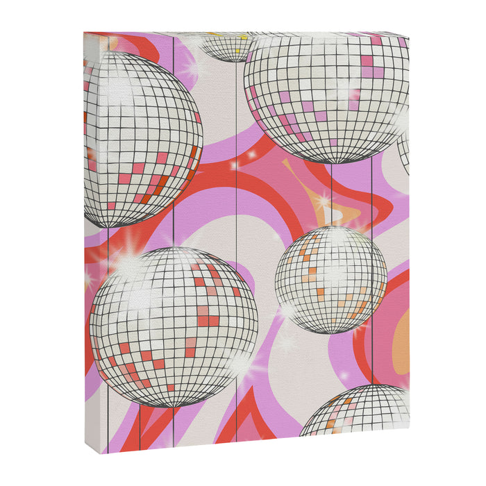 Groovy Party disco ball pink Canvas Print Gallery Image 1