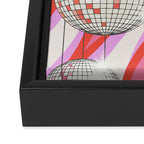 Groovy Party disco ball pink Framed Canvas Print Gallery Image 3