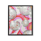 Groovy Party disco ball pink Framed Canvas Print Gallery Image 6