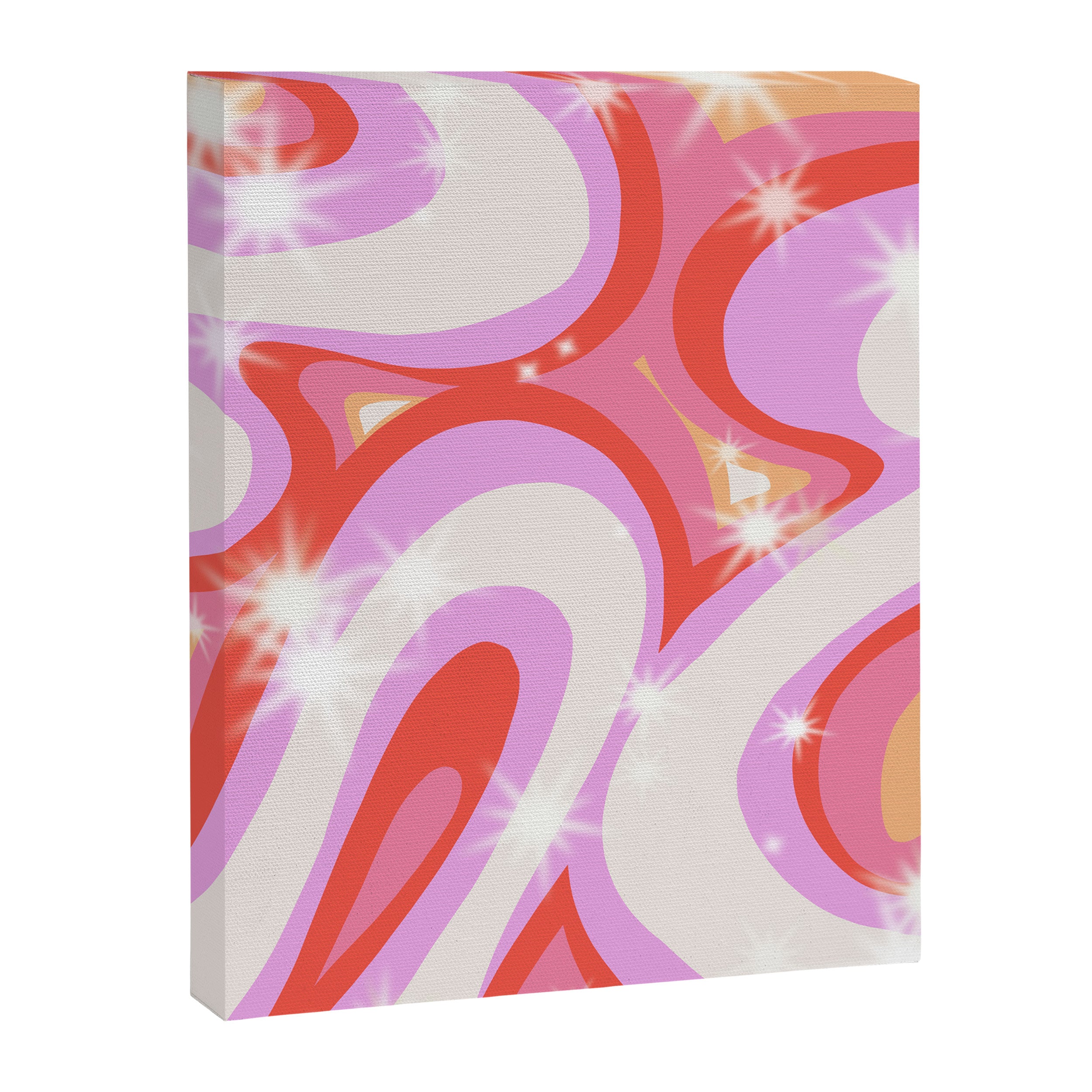 Groovy Party swirls pink Canvas Print Gallery Image 6