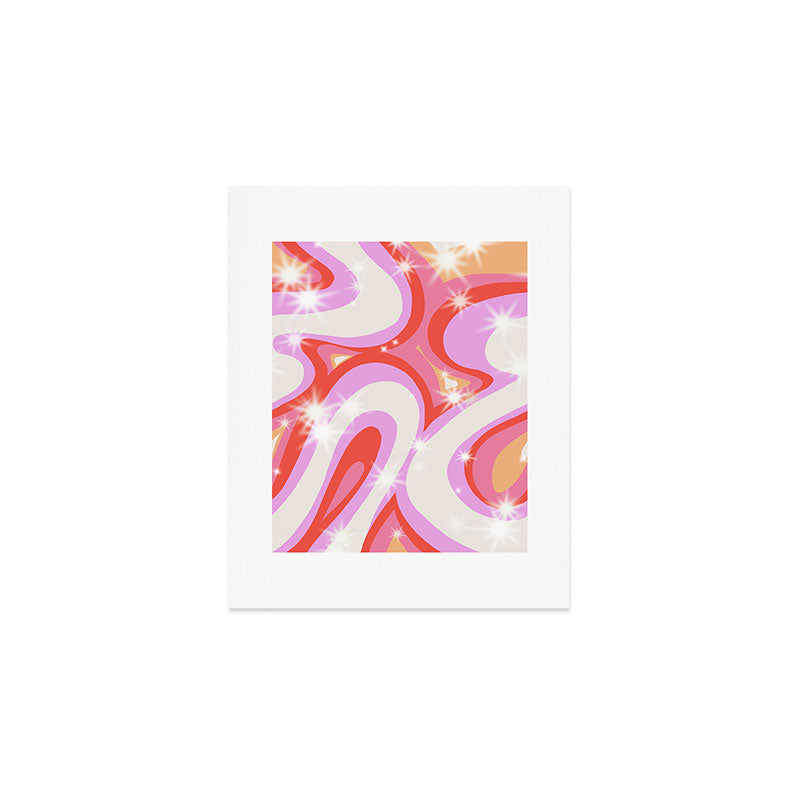 Groovy Party swirls pink Art Print Gallery Image 1