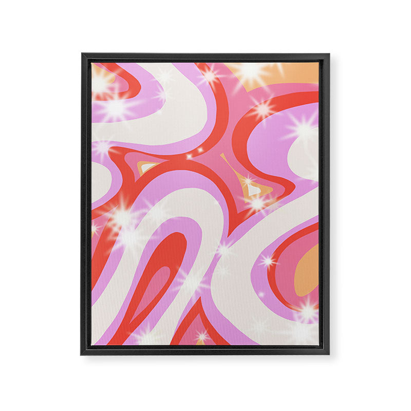 Groovy Party swirls pink Framed Canvas Print Gallery Image 6