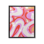Groovy Party swirls pink Framed Canvas Print Gallery Image 6