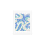 Groovy retro swirls blue Art Print Gallery Image 1