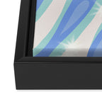 Groovy retro swirls blue Framed Canvas Print Gallery Image 3