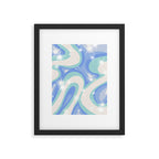 Groovy retro swirls blue Framed Art Print Gallery Image 5
