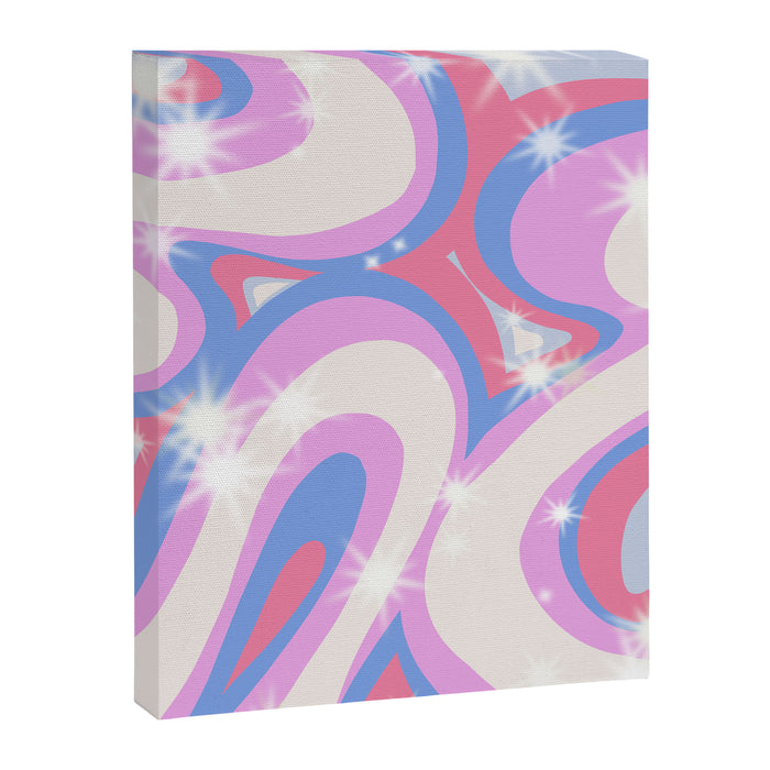 Groovy retro swirls purple Canvas Print Gallery Image 1