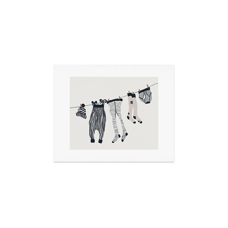Hang out in laundry room Illu denim Art Print Gallery Image 1