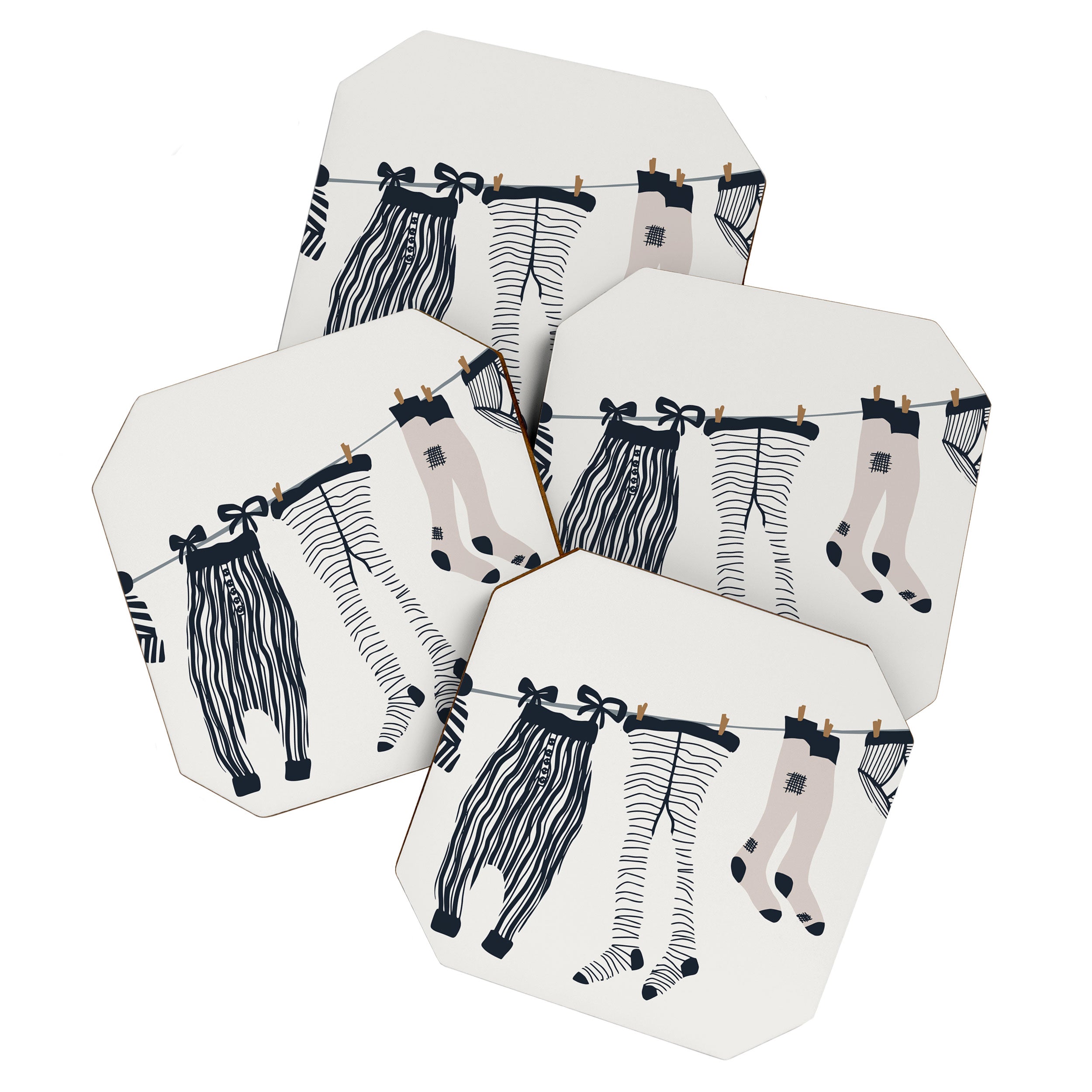 Hang out in laundry room Illu denim Coaster Gallery Image 1