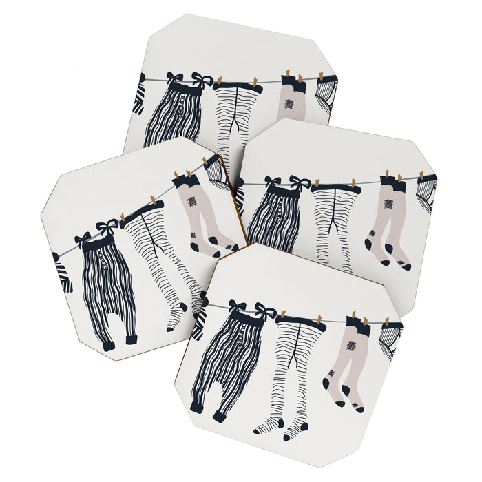 Hang out in laundry room Illu denim Coaster Gallery Image 1