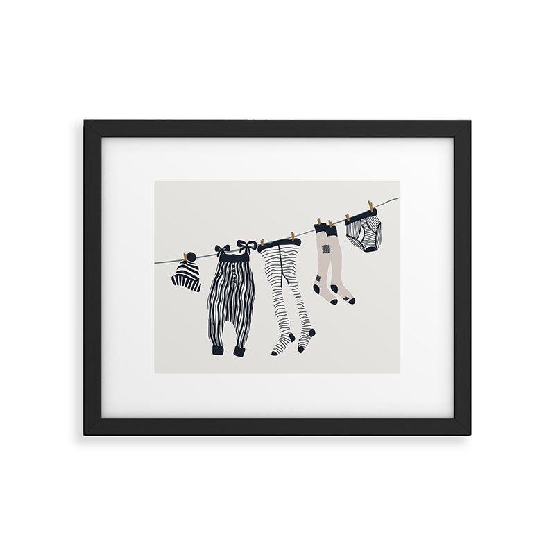 Hang out in laundry room Illu denim Framed Art Print Gallery Image 4