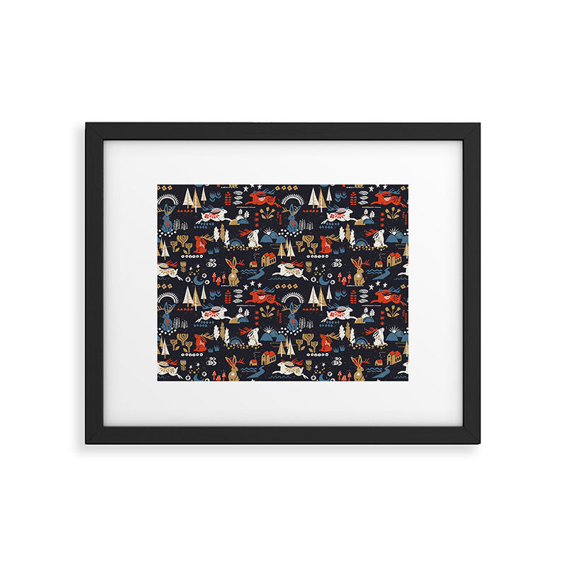 Happy nordic Wolpertinger dark Framed Art Print Gallery Image 5