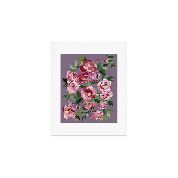 Happy peony lilac background Art Print Gallery Image 1