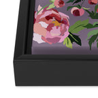 Happy peony lilac background Framed Canvas Print Gallery Image 3