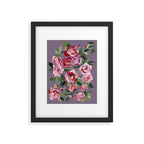 Happy peony lilac background Framed Art Print Gallery Image 4