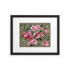 Happy peony medium gray background Framed Art Print Gallery Image 5
