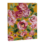 Happy peony with mustard yellow background Canvas Print Gallery Image 6