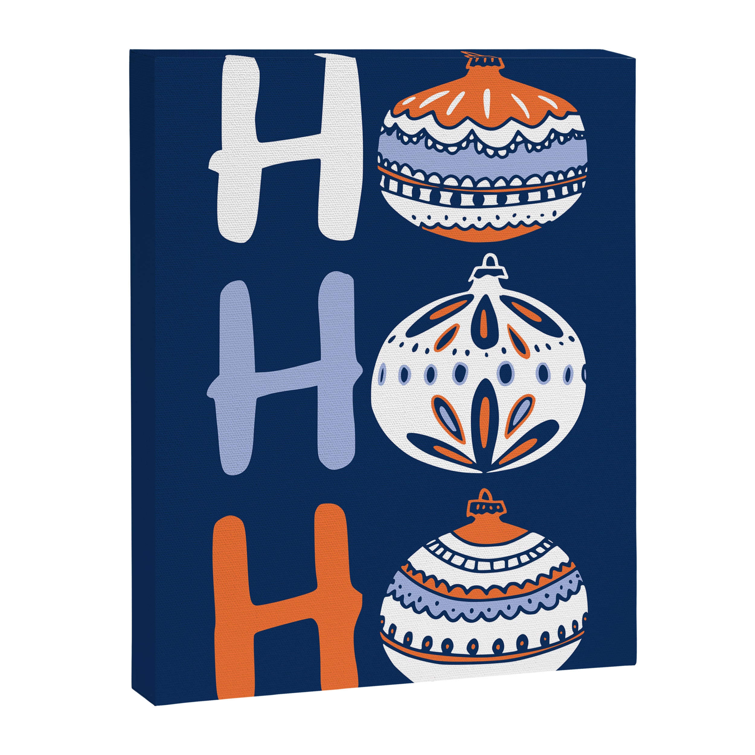 HoHoHo Cheerful little Christmas Illustration blue Canvas Print Gallery Image 6