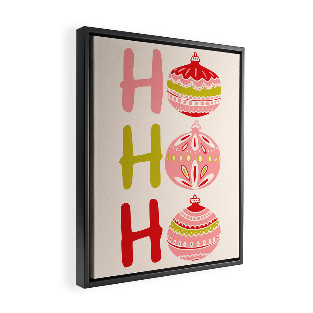 HoHoHo Cheerful little Christmas Illustration Framed Canvas Print Gallery Image 2
