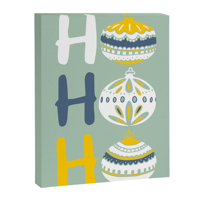 HoHoHo Cheerful little Christmas Illustration mint Canvas Print Gallery Image 1