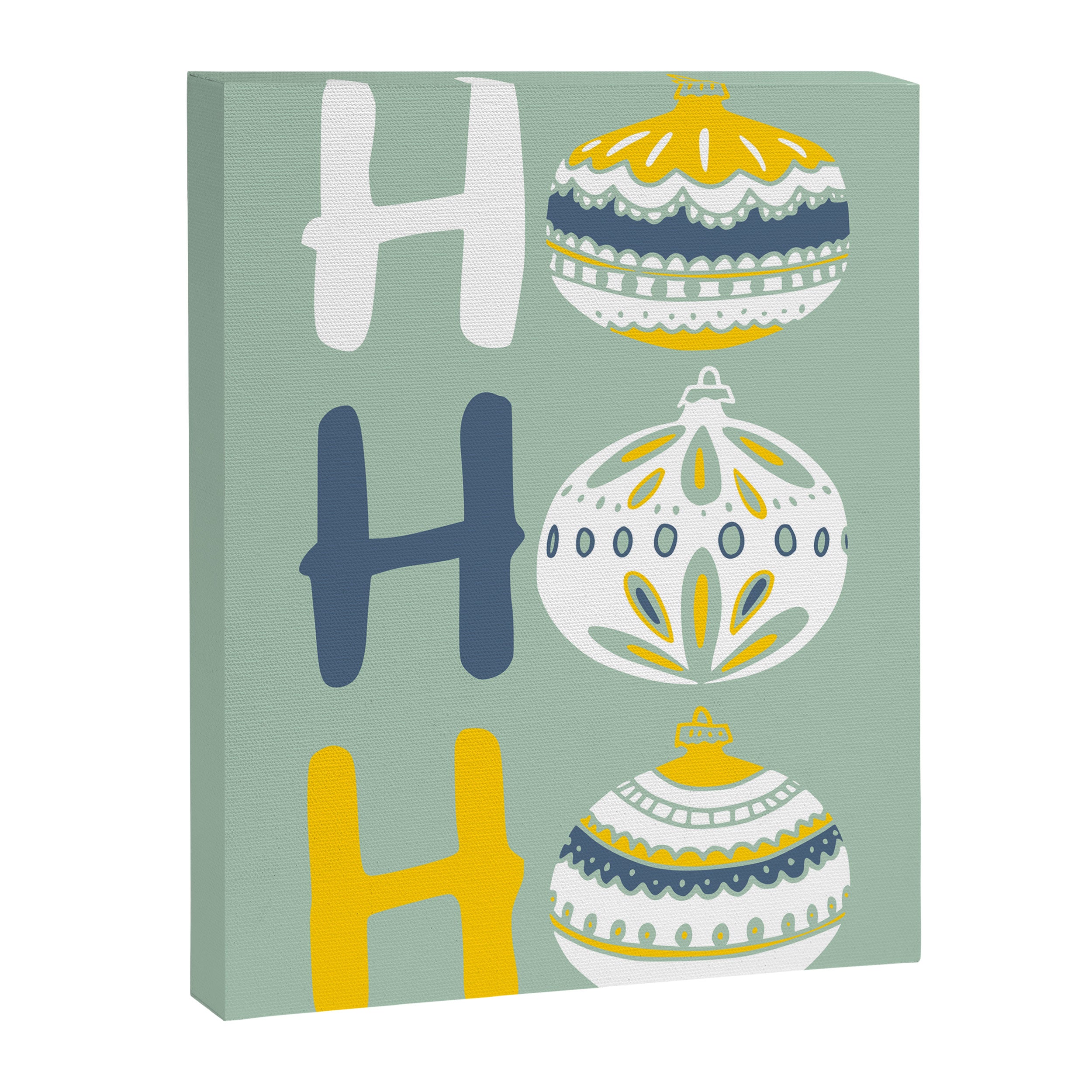 HoHoHo Cheerful little Christmas Illustration mint Canvas Print Gallery Image 6