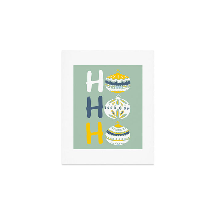 HoHoHo Cheerful little Christmas Illustration mint Art Print Gallery Image 1