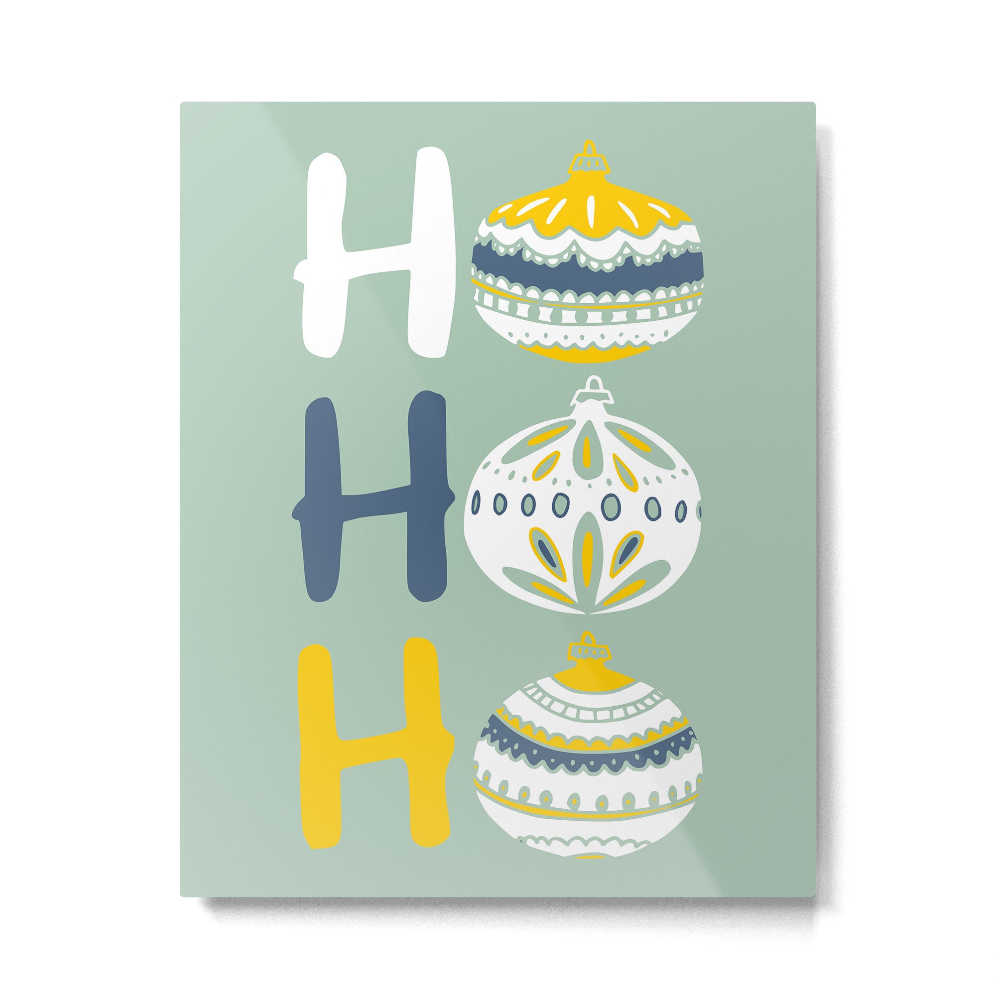 HoHoHo Cheerful little Christmas Illustration mint Metal Print Gallery Image 4