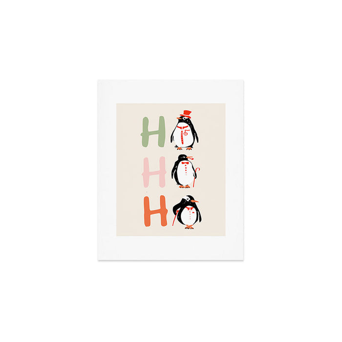HoHoHo Festive Penguins Art Print Gallery Image 1