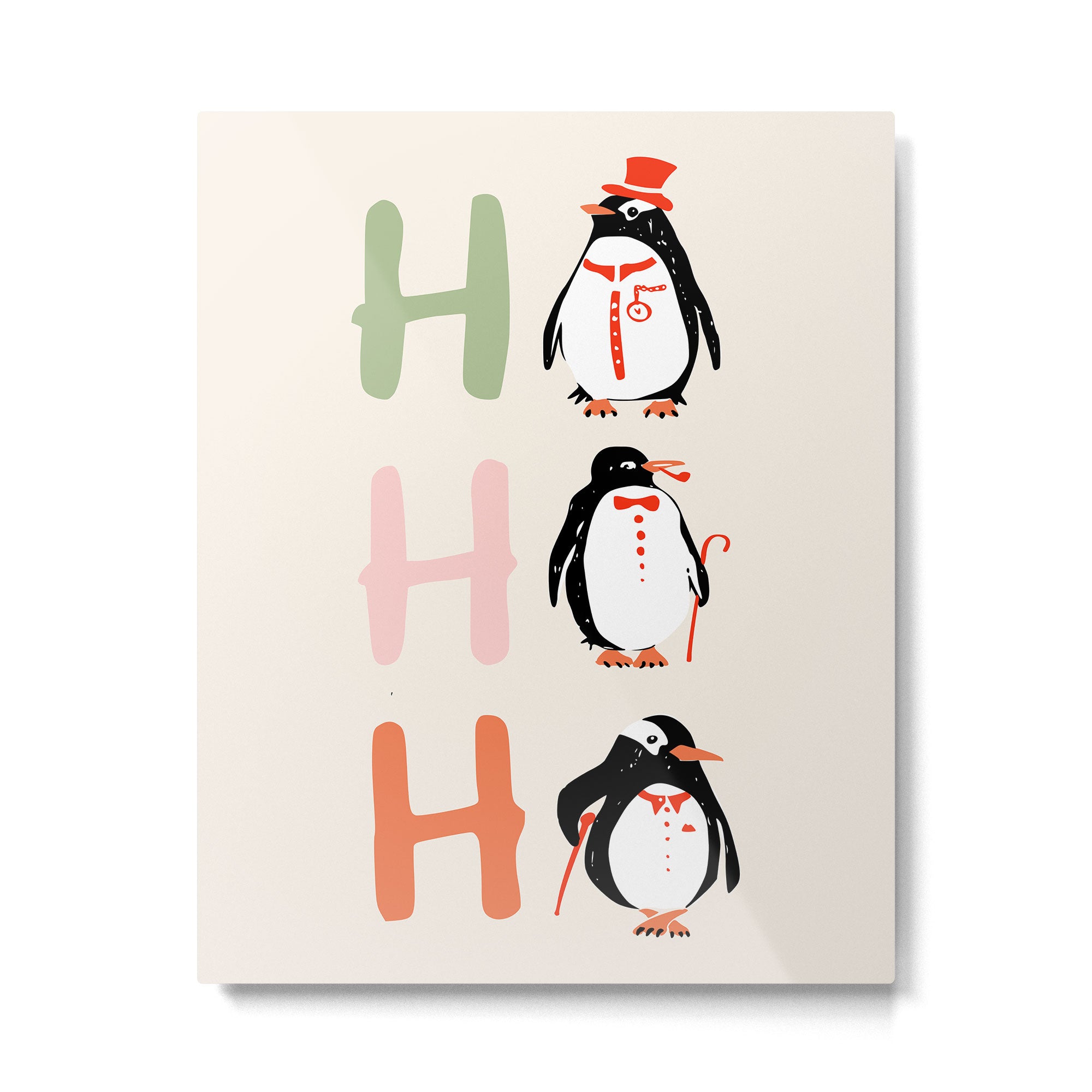 HoHoHo Festive Penguins Metal Print Gallery Image 4