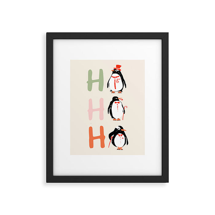 HoHoHo Festive Penguins Framed Art Print Gallery Image 1