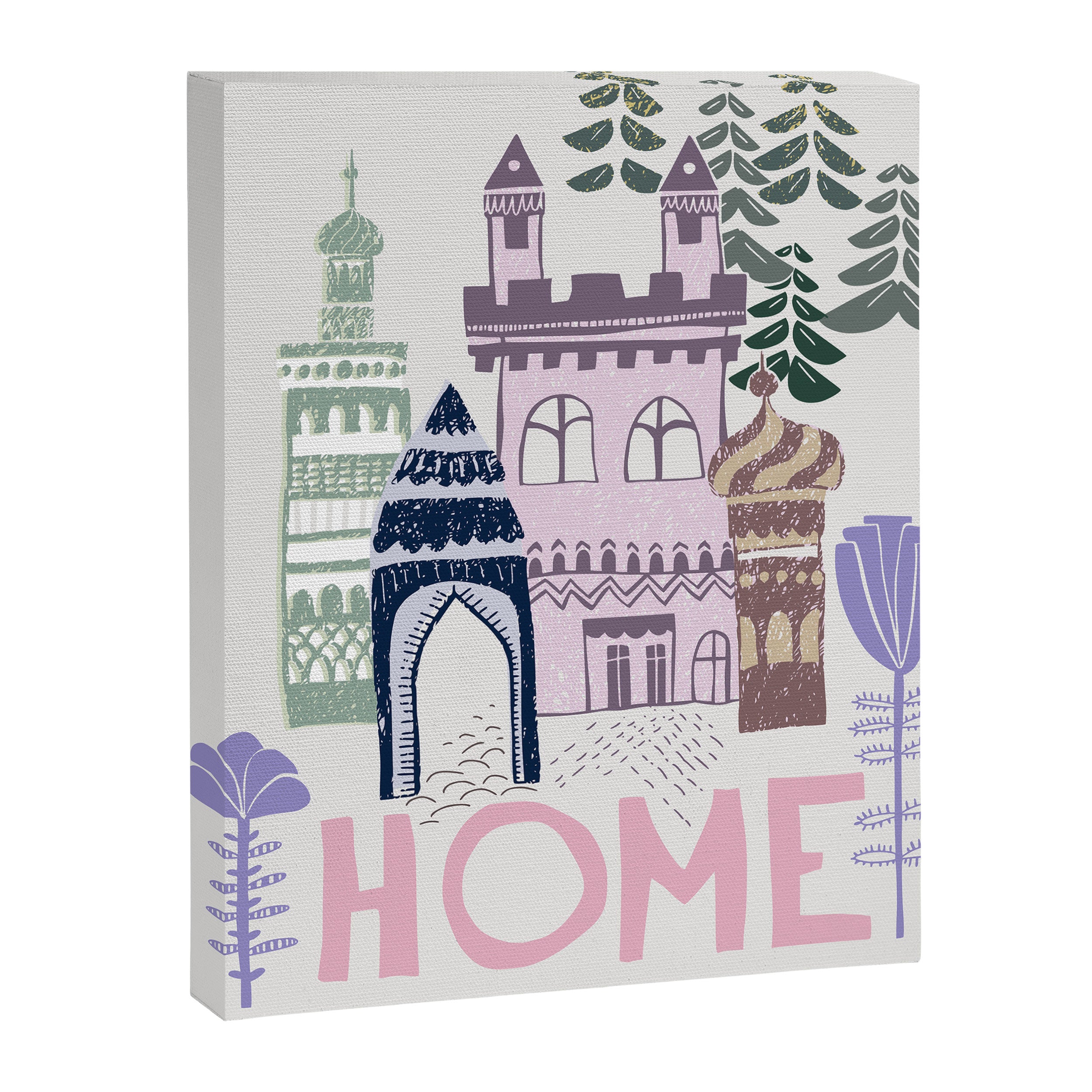 Home Block print lilac Canvas Print Gallery Image 6