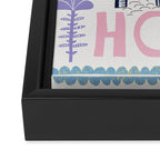 Home Block print lilac Framed Canvas Print Gallery Image 3