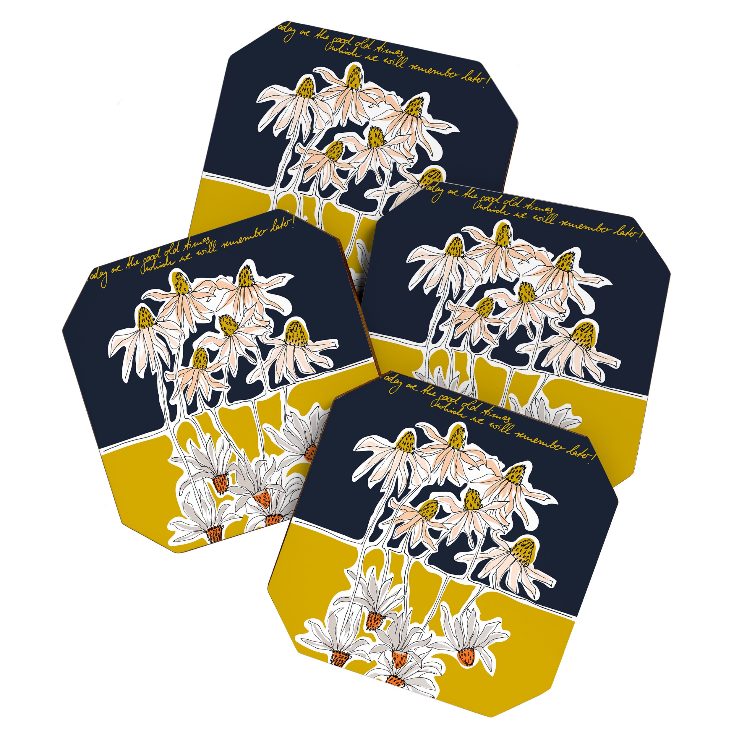 How time goes by - coneflower Coaster Gallery Image 1
