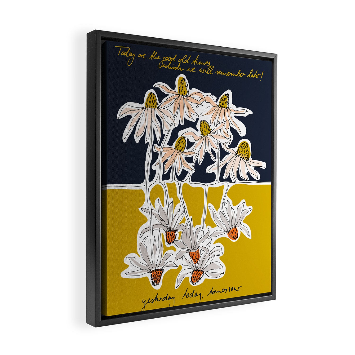 How time goes by - coneflower Framed Canvas Print Gallery Image 2