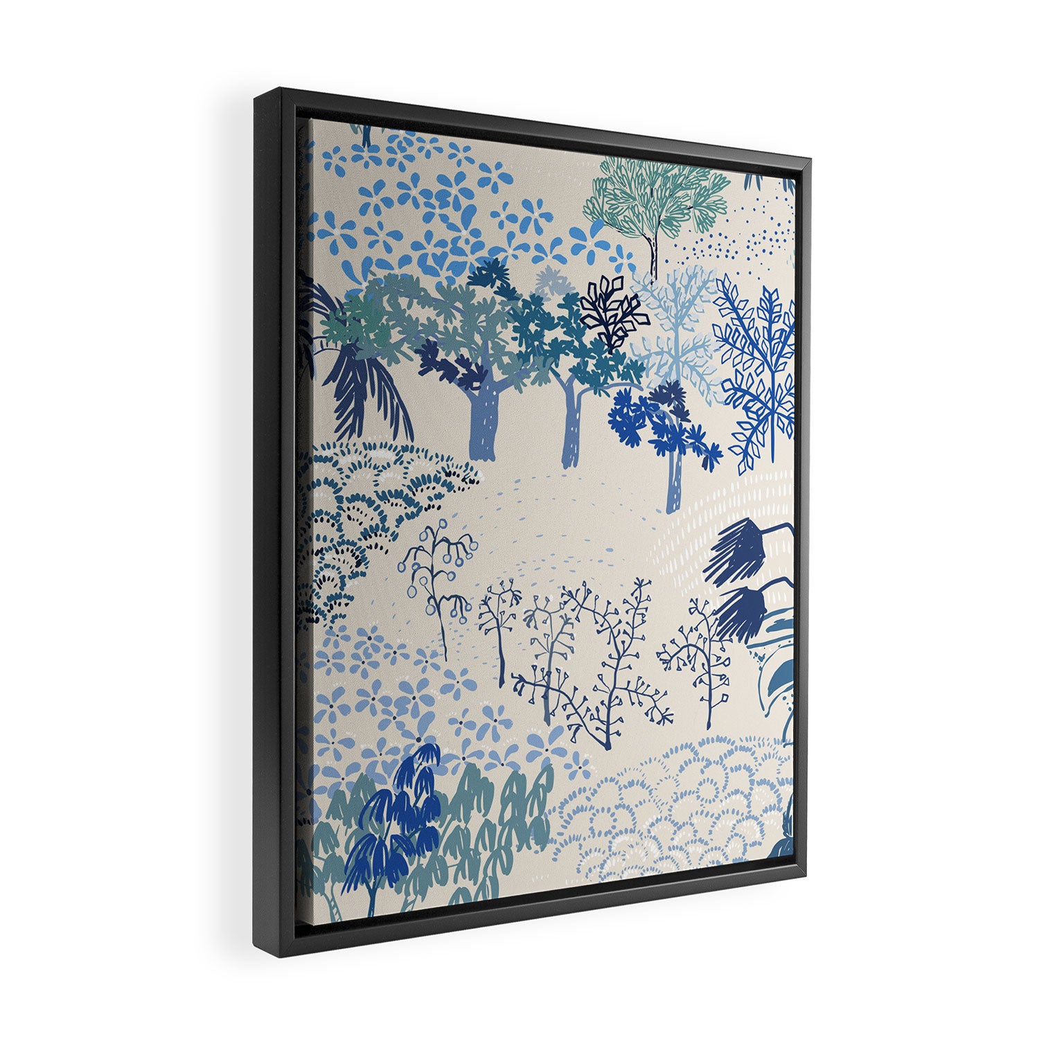 Italian landscape blue Framed Canvas Print Gallery Image 2