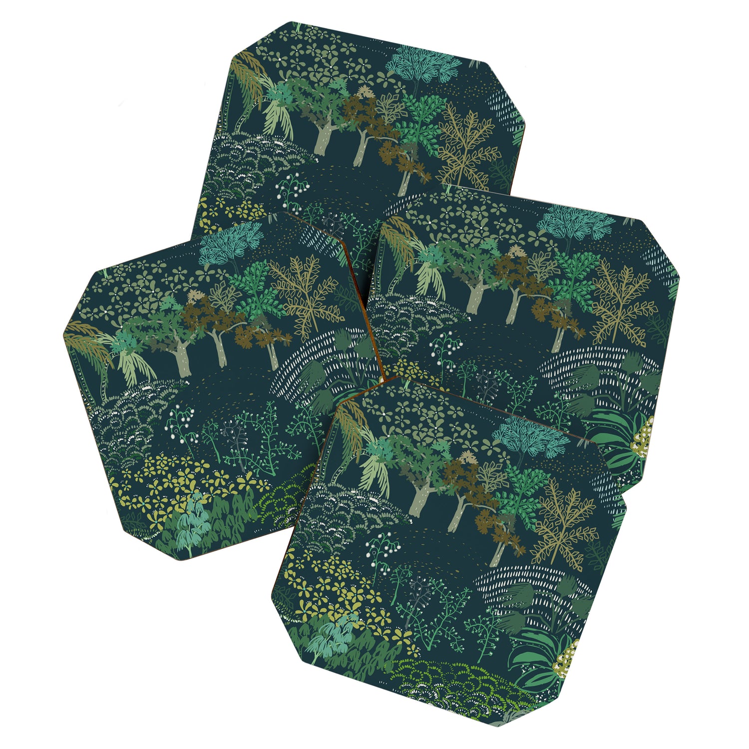 Italian landscape dark green Coaster Gallery Image 1