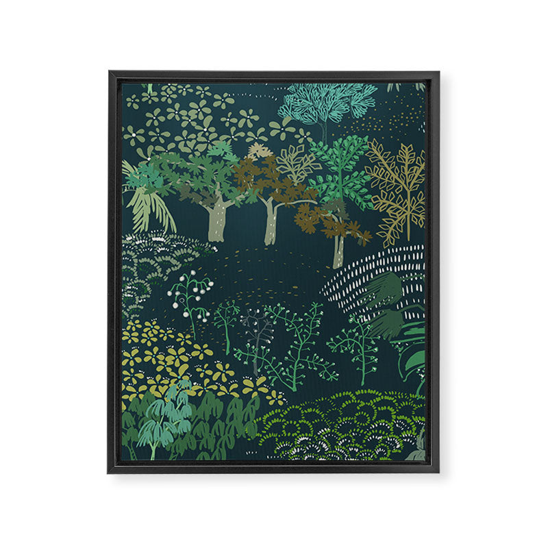 Italian landscape dark green Framed Canvas Print Gallery Image 6
