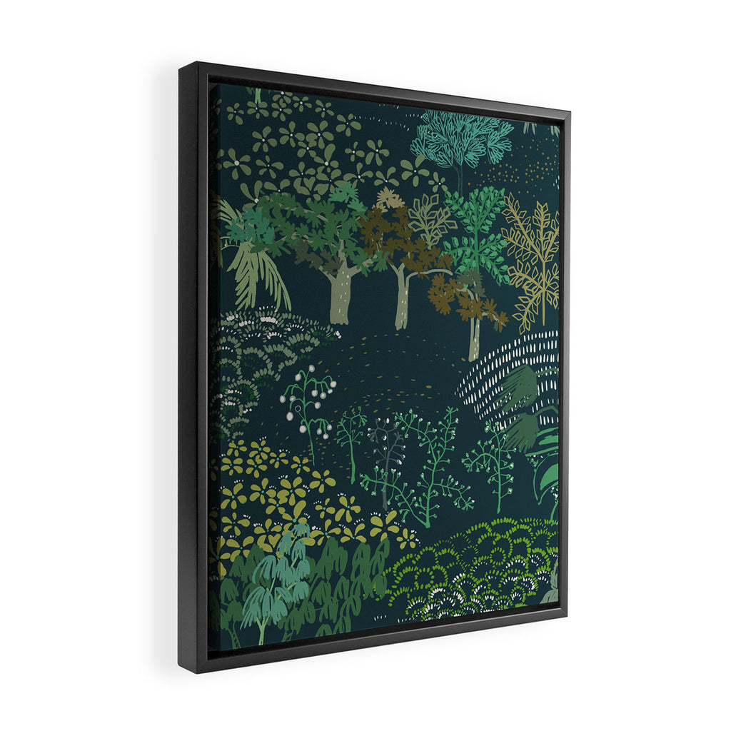 Italian landscape dark green Framed Canvas Print Gallery Image 2