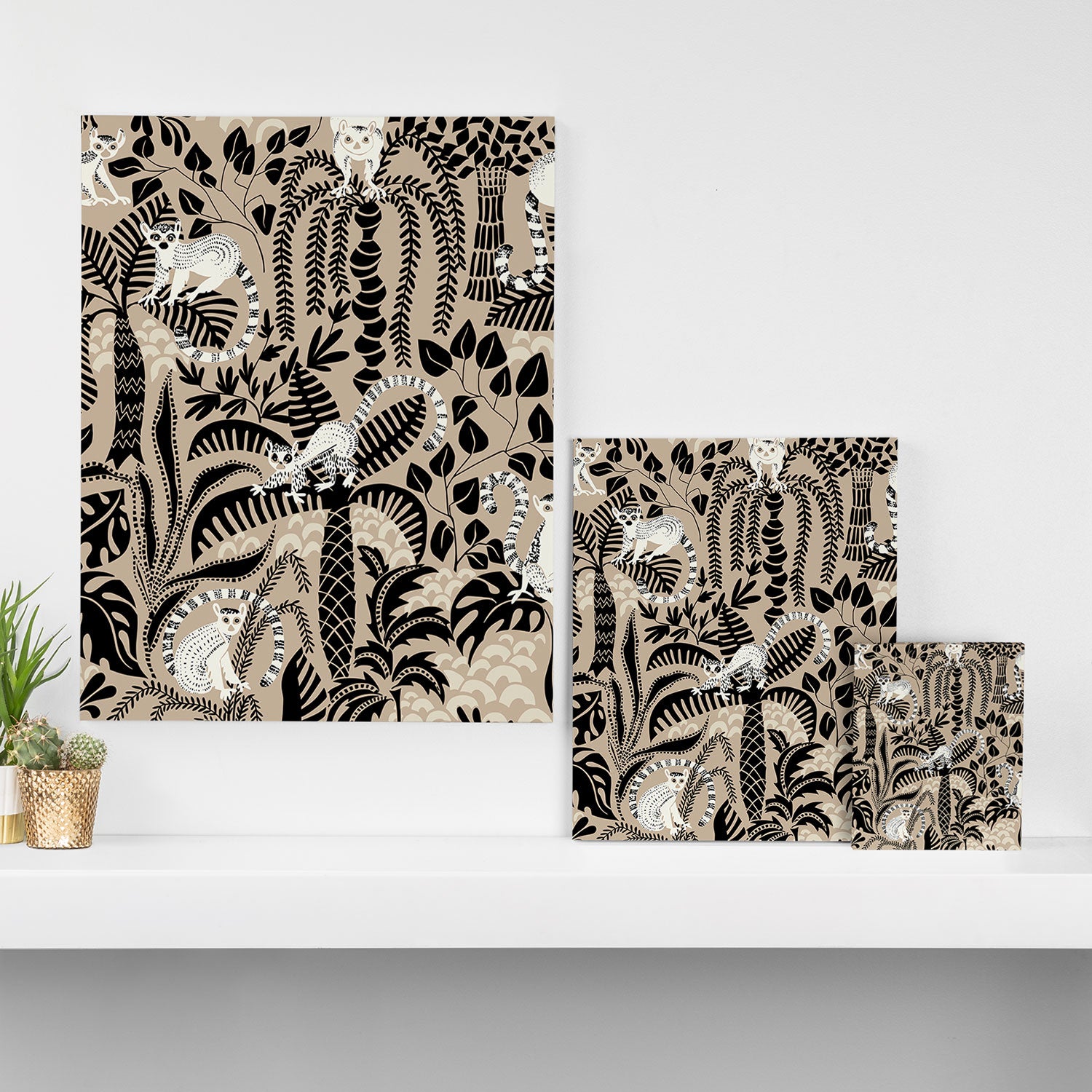 Jungle adventure bohemian black Canvas Print Gallery Image 3