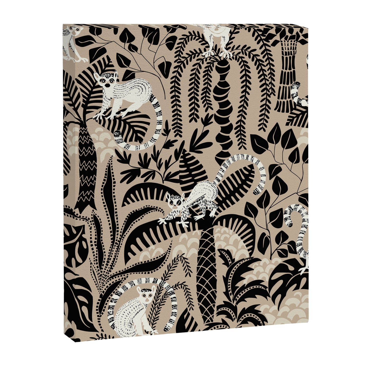 Jungle adventure bohemian black Canvas Print Gallery Image 3