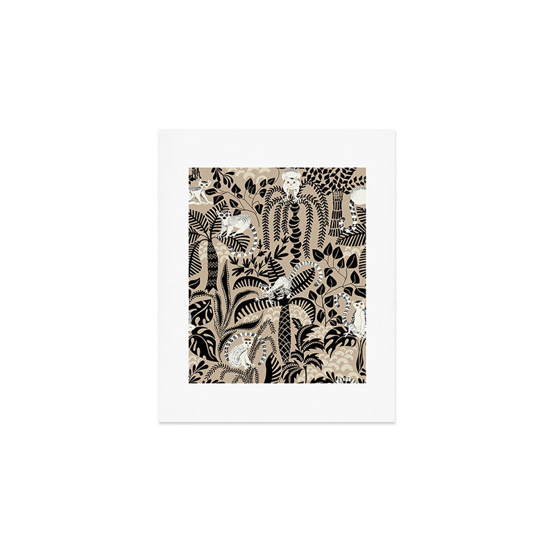 Jungle adventure bohemian black Art Print Gallery Image 1