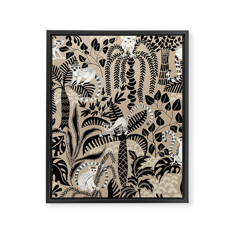 Jungle adventure bohemian black Framed Canvas Print Gallery Image 6