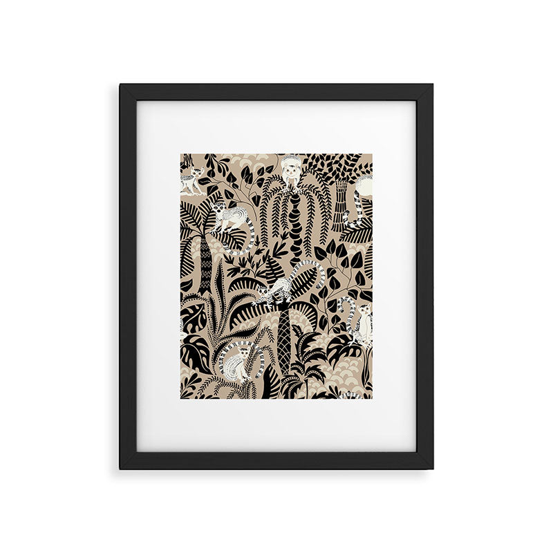 Jungle adventure bohemian black Framed Art Print Gallery Image 5
