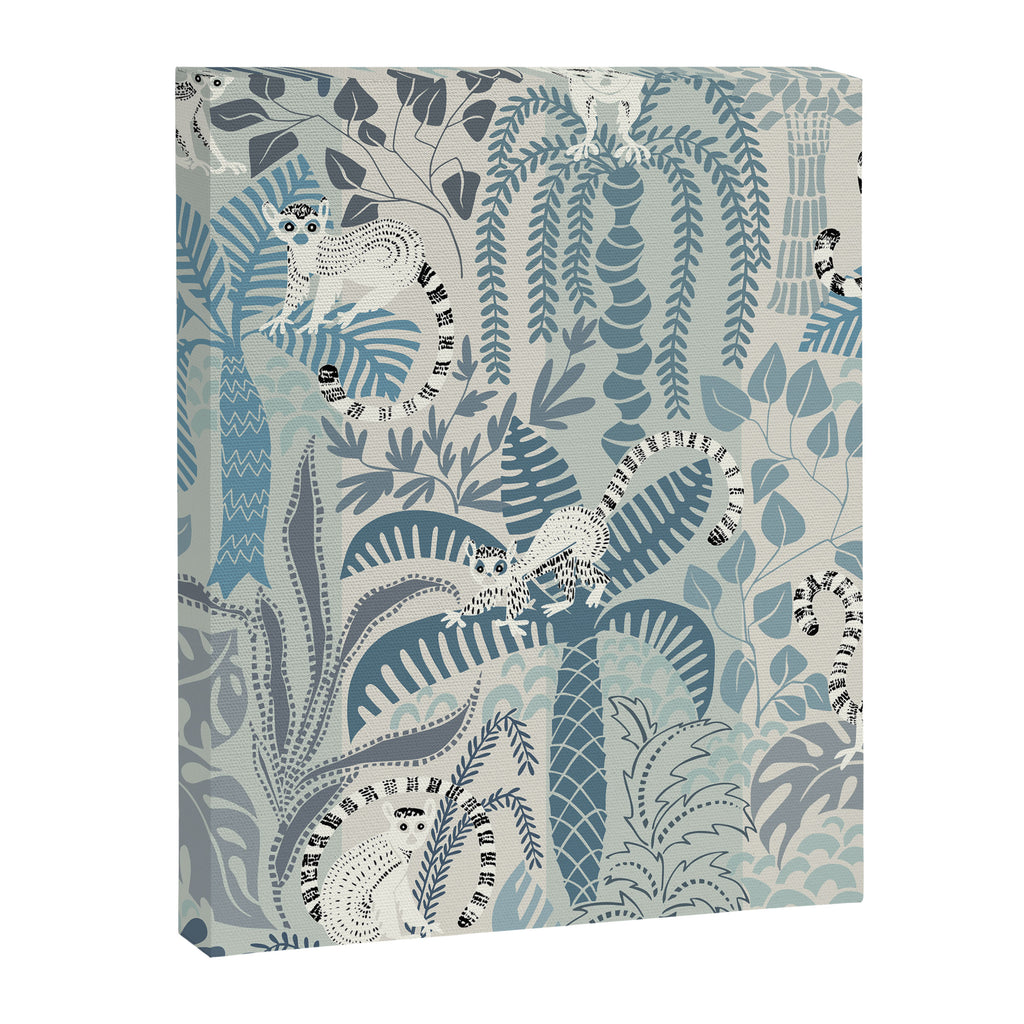 Jungle adventure chalky blue Canvas Print Gallery Image 6