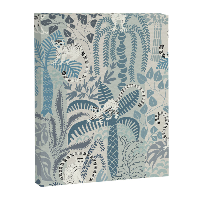 Jungle adventure chalky blue Canvas Print Gallery Image 1