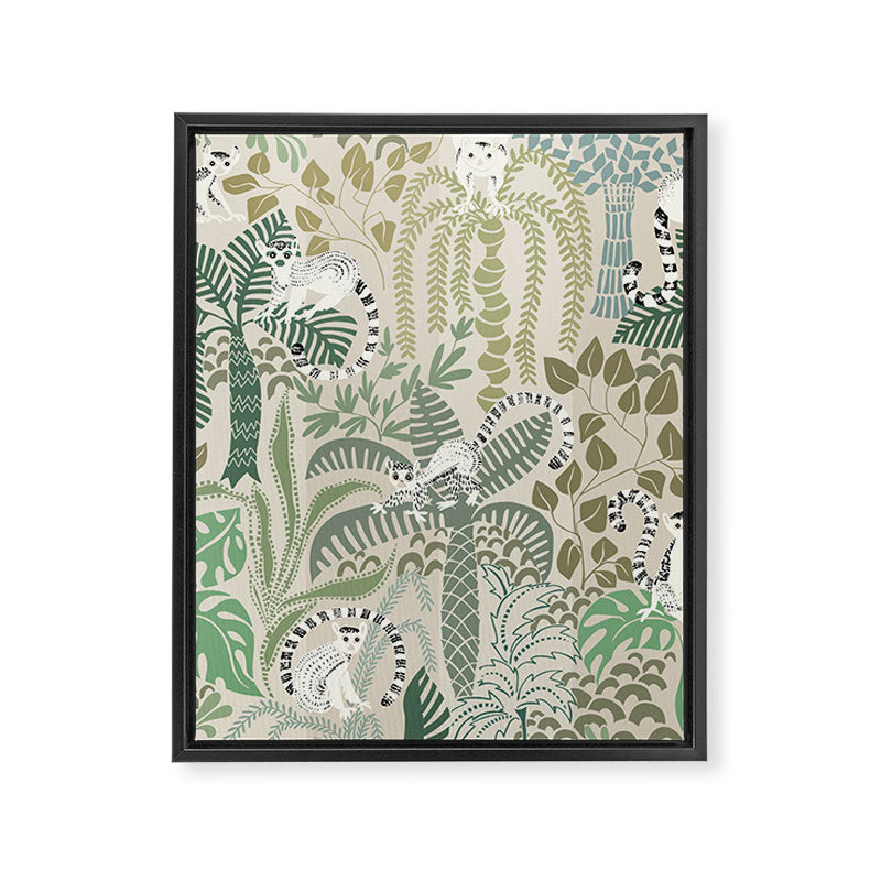 Jungle adventure natural green Framed Canvas Print Gallery Image 6